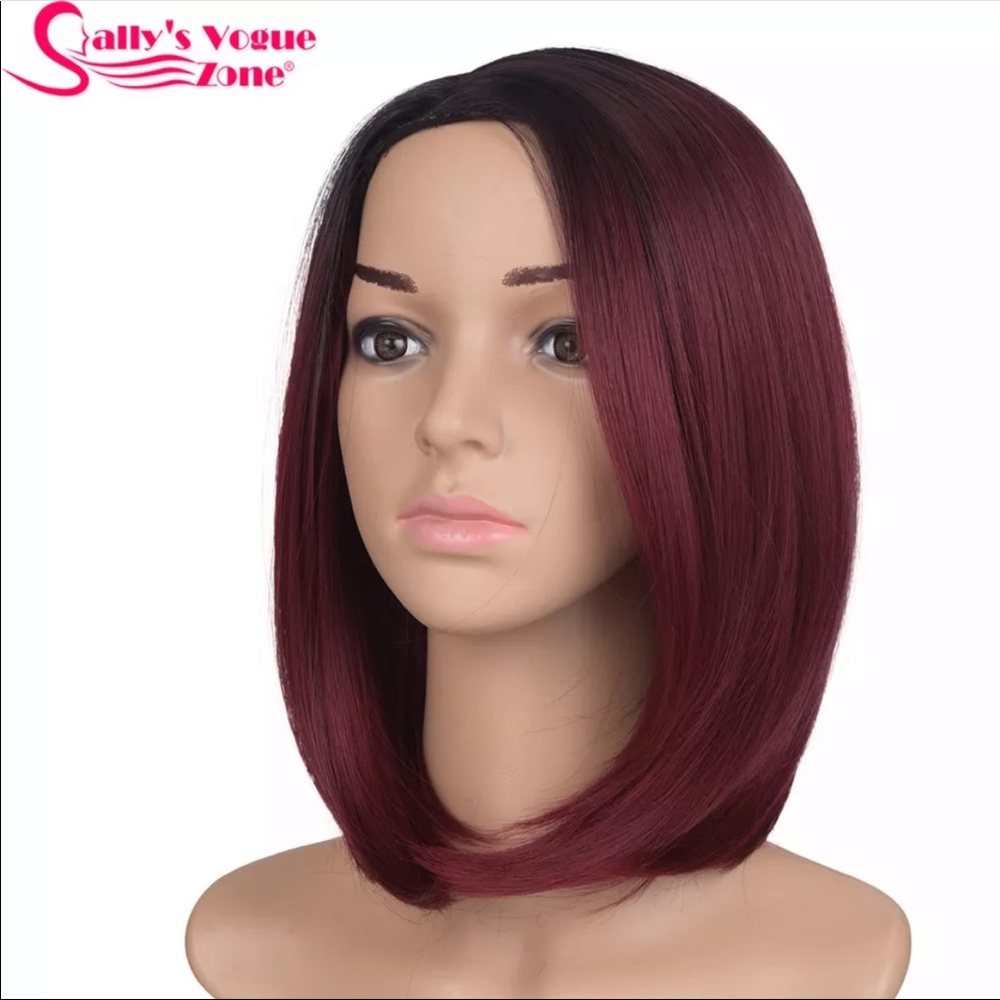 Red ombré bob wig